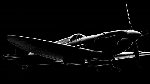 Silhouette eines Flugzeugs aus dem Zweiten Weltkrieg – künstlerisches Panorama