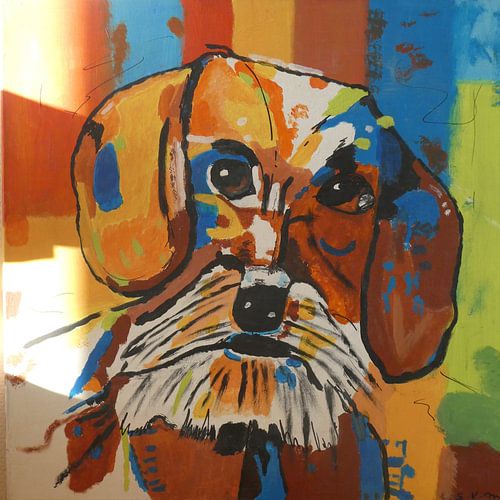 Un caniche coloré