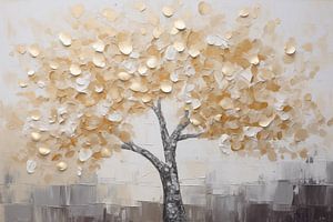 Baum in Gold und Weiß