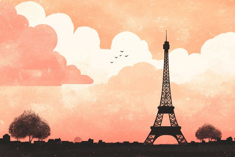 Eiffelturm Abenddämmerung von Poster Art Shop