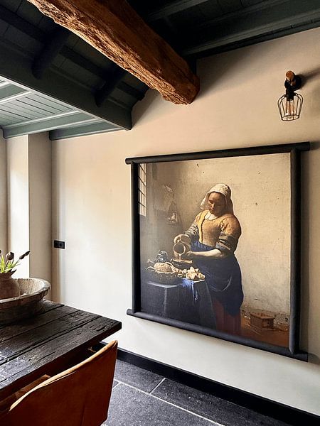 Klantfoto: Het Melkmeisje - Vermeer Schilderij (HQ), op canvas