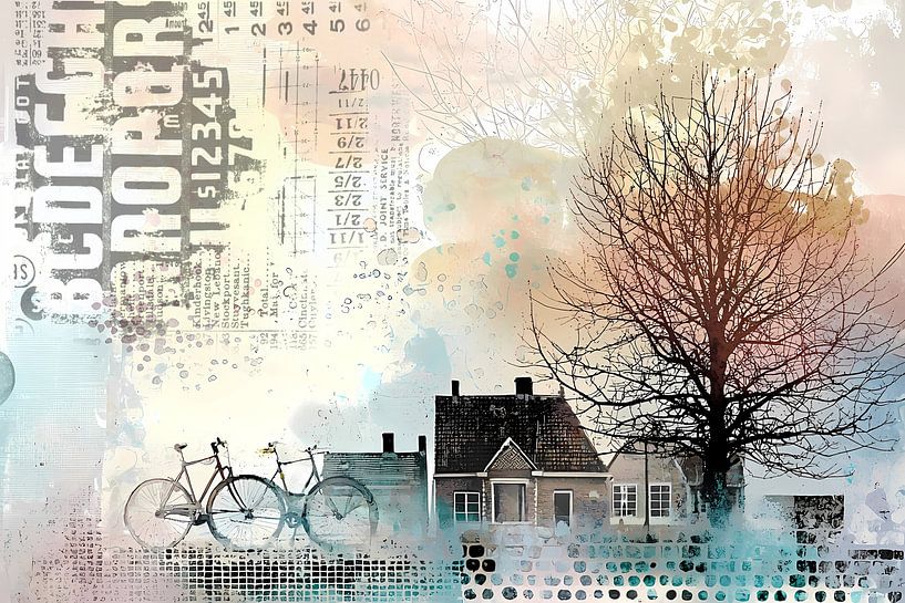 artistic rural background, seasonal graphics 7 by Ariadna de Raadt-Goldberg