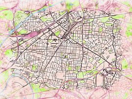Carte de Oberhausen avec le style 'Soothing Spring' sur Maporia