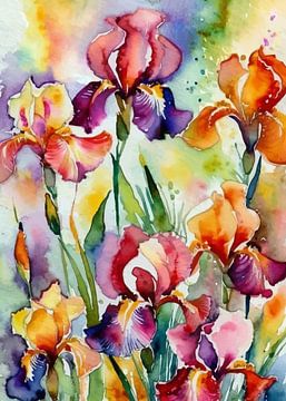 Iris Watercolor Botanical Art
