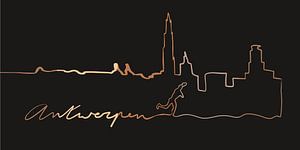 Antwerpener Skyline-Linienkunst von Kirtah Designs