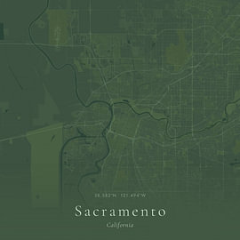 Historische Landkarte von Sacramento, Vereinigte Staaten von Ortsdrucke