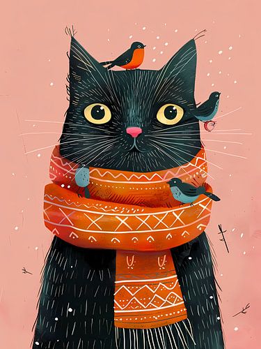 Schets van zwarte kat