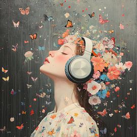 Young Woman with Nature by Eye catching paintings