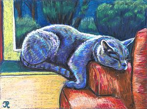 Faule Katze am Fenster