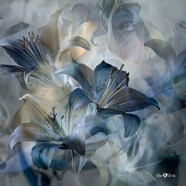 Blume in Blau von Gelissen Artworks