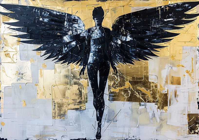 Frau Gold Schwarz von Kunst Laune