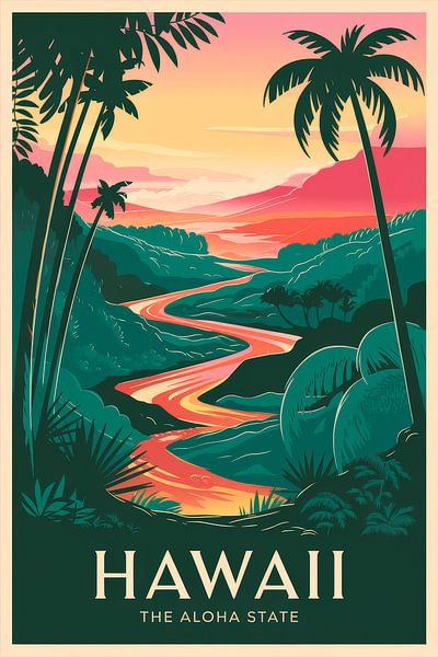 Hawaii Vintage Travel Poster by Poster Art Shop
