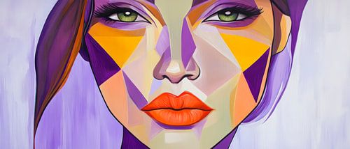 Geometrisch portret van een moderne vrouw