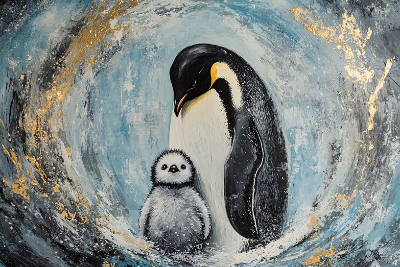 Penguin with cute chick by Imperial Art House