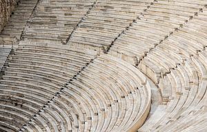 Dyonisus theater - marmeren trappen abstract van Werner Lerooy