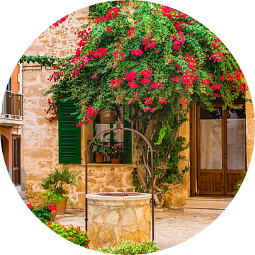 Huis met bloemen in Alcudia op Mallorca, Spanje Balearen van Alex Winter