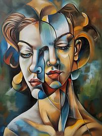 Ein kubistisches Porträt, inspiriert von Picasso