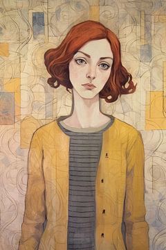 Portrait d'une femme en nuances de jaune sur Peridot Alley