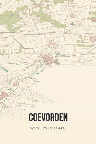 Alte Landkarte von Coevorden (Drenthe)