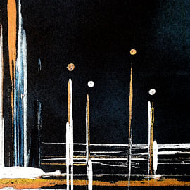 Thoughts in dark blue, abstract colour energies 09 by Kerstin Franz