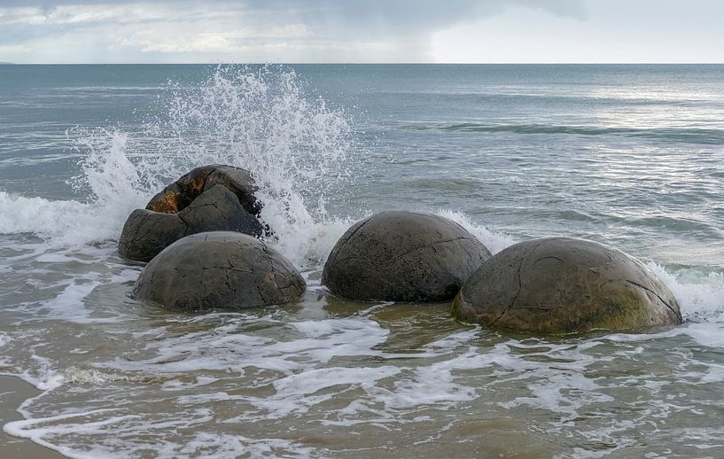 Moeraki Boulders bij Koekohe Beach van Achim Prill