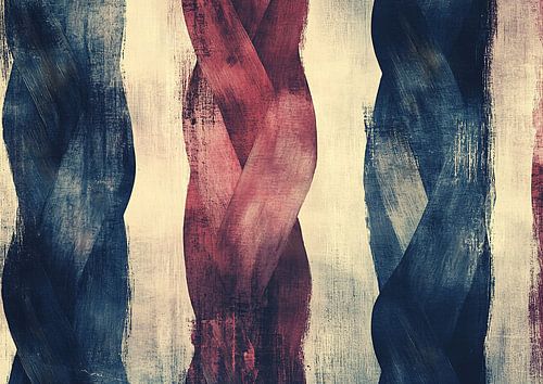 Formes contrastées | Bleu Rouge Abstrait