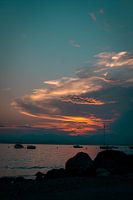 Magical evening sun over Italy's Lake Garda