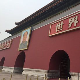 Ingang verboden stad met Keizer Mao Zedong van Puck vn