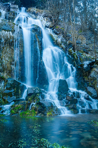 The Königshütte Waterfall in winter