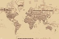 Wereldkaart Typografie, Bruin van MAPOM Geoatlas thumbnail