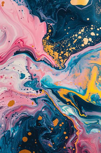 Abstract Explosie van Kleuren op Canvas