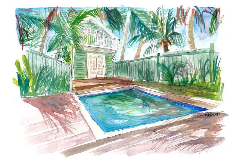 Zen und Gelassenheit Pool in Key West FL von Markus Bleichner