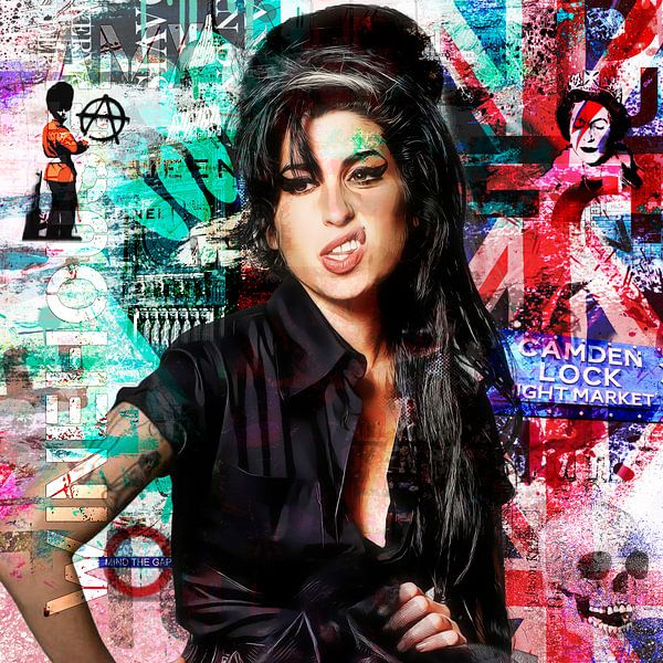 Amy Winehouse van Rene Ladenius Digital Art