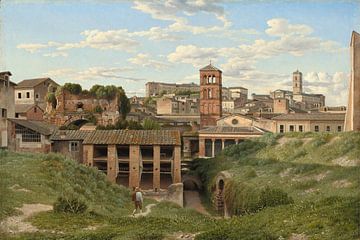 Christoffer Wilhelm Eckersberg, Gezicht op de Cloaca Maxima, Rome, 1814 van Atelier Liesjes