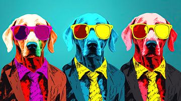Warhol : Labradors en costume sur ByNoukk
