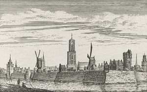 Abraham Rademaker, Gezicht op Utrecht vanaf de Buitensingel, 1727 - 1733 van Atelier Liesjes