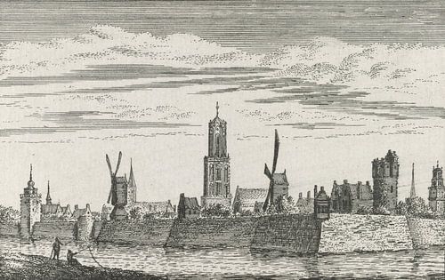 Abraham Rademaker, Gezicht op Utrecht vanaf de Buitensingel, 1727 - 1733
