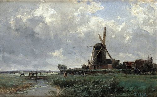 Carlos de Haes-Nederlandse molen landschap, Antiek landschap