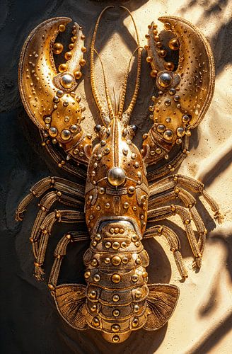Lobster Luxe - Gouden uur - gouden kreeft op het strand