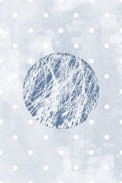 Ikigai. Abstracte minimalistische Zen kunst. Japanse stijl in blauw III van Dina Dankers