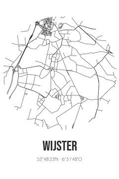 Wijster (Drenthe) | Carte | Noir et Blanc sur Rezona