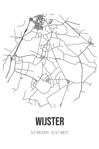 Wijster (Drenthe) | Map | Black and White by Prints of Place
