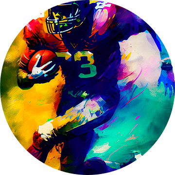 Impressionistisch schilderij van rugby speler. Deel 2 van Maarten Knops