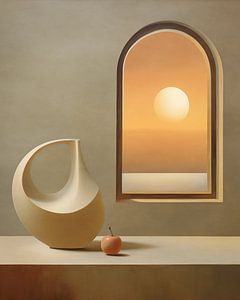 Nature morte / Coucher de soleil doux