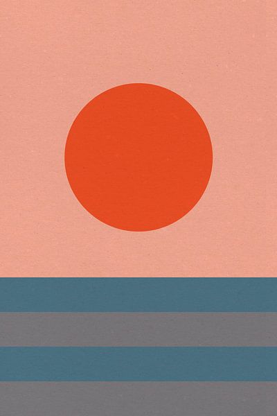 Sun, Moon, Ocean. Ikigai. Abstract minimalist Zen art VII by Dina Dankers