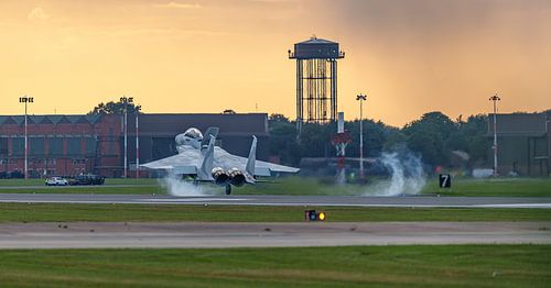 Landing Boeing F-15QA Eagle bestemd voor Qatar.