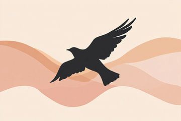 Vliegende vogel silhouet kunst van Imperial Art House