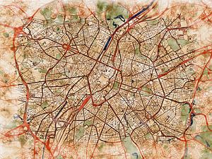 Karte von Brussel im stil 'Serene Summer'