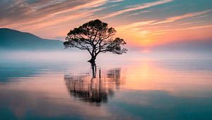 Baum im Meer in der Landschaft