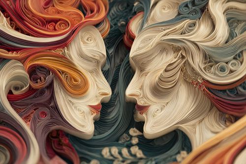 Liefdeskoppel abstract van Egon Zitter